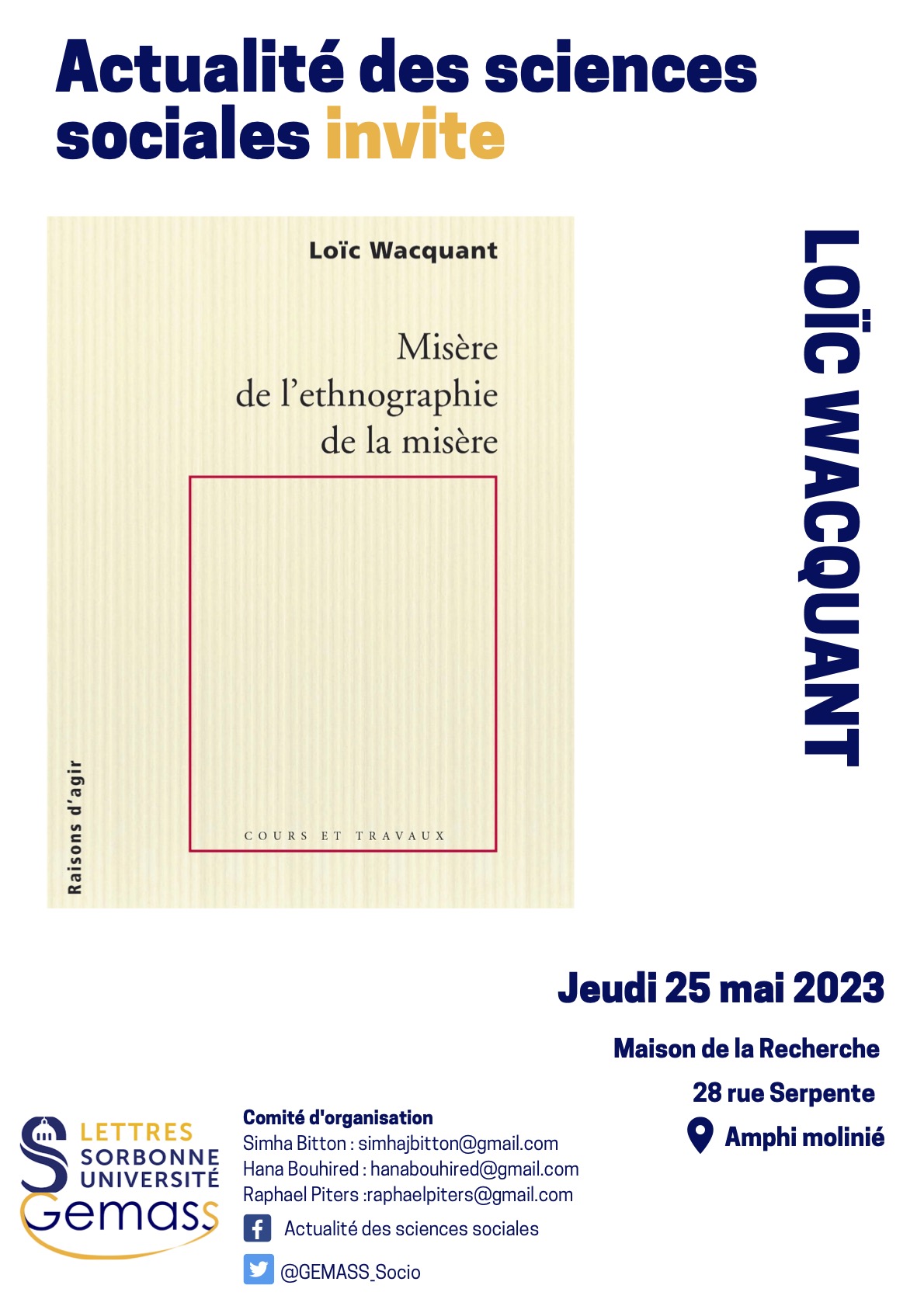 Actualité des Sciences sociales – Programme 2022-2023