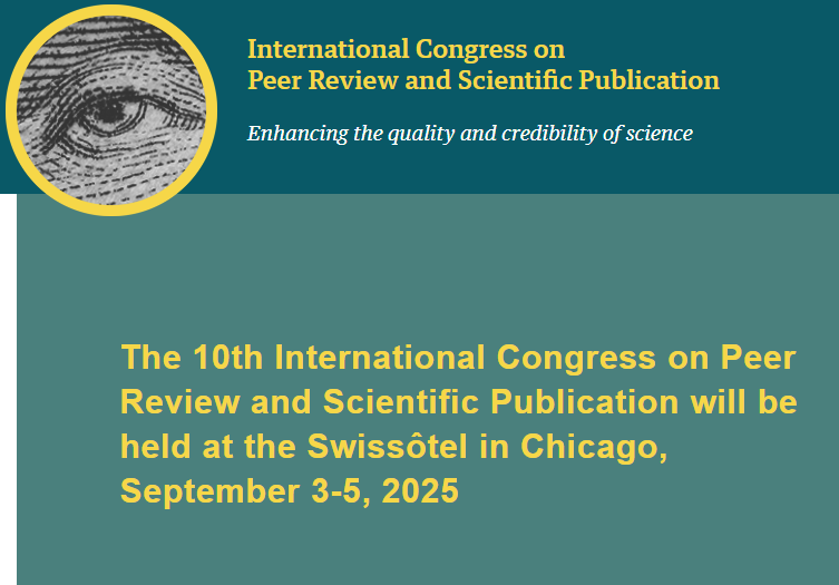3-5 septembre 2025, Abdelghani MADDI participe, avec Ahmad YAMAN ABDIN & Francesco DE PRETIS, au 10th International Congress on Peer Review and Scientific Publication, Chicago – US