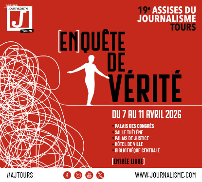 7 avril 2026, G&eacute;rald BRONNER participe au d&eacute;bat "La v&eacute;rit&eacute; selon Trump" aux 19e Assises internationales du journalisme &agrave; Tours