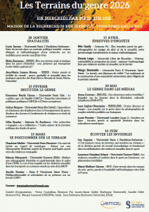 25 mars 2026, S&eacute;ance de l&rsquo;atelier doctoral "Les Terrains du genre"