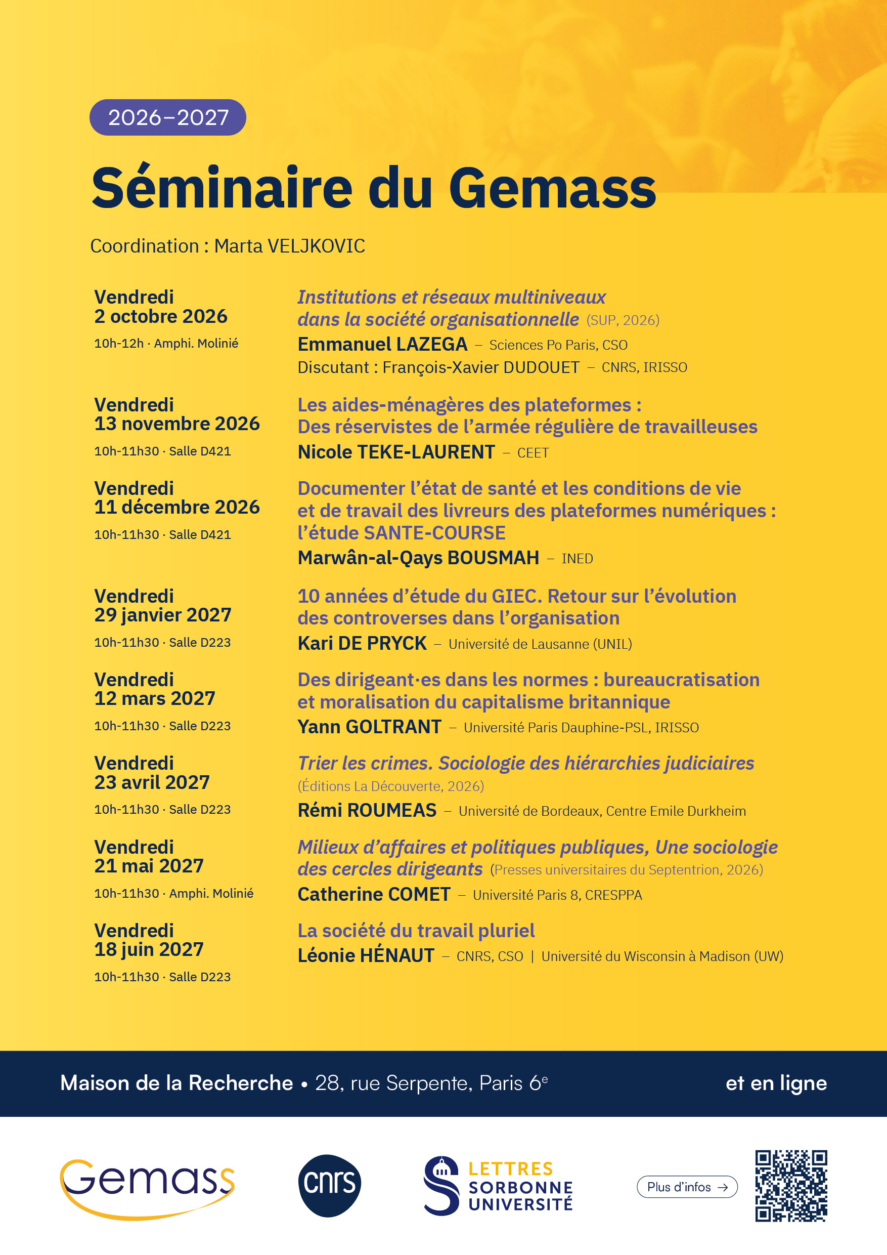 S&eacute;minaire du GEMASS